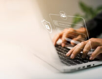 User typing login and password at home, secure access to the personal information and big data. cyber security, the digital crime concept, and data protection from hackers.